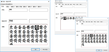 豊富な姓名外字